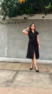 vestido sastre black cuello neru