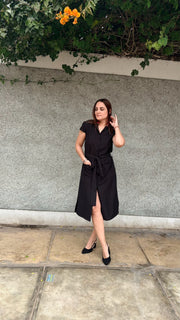 vestido sastre black cuello neru