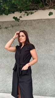 vestido sastre black cuello neru