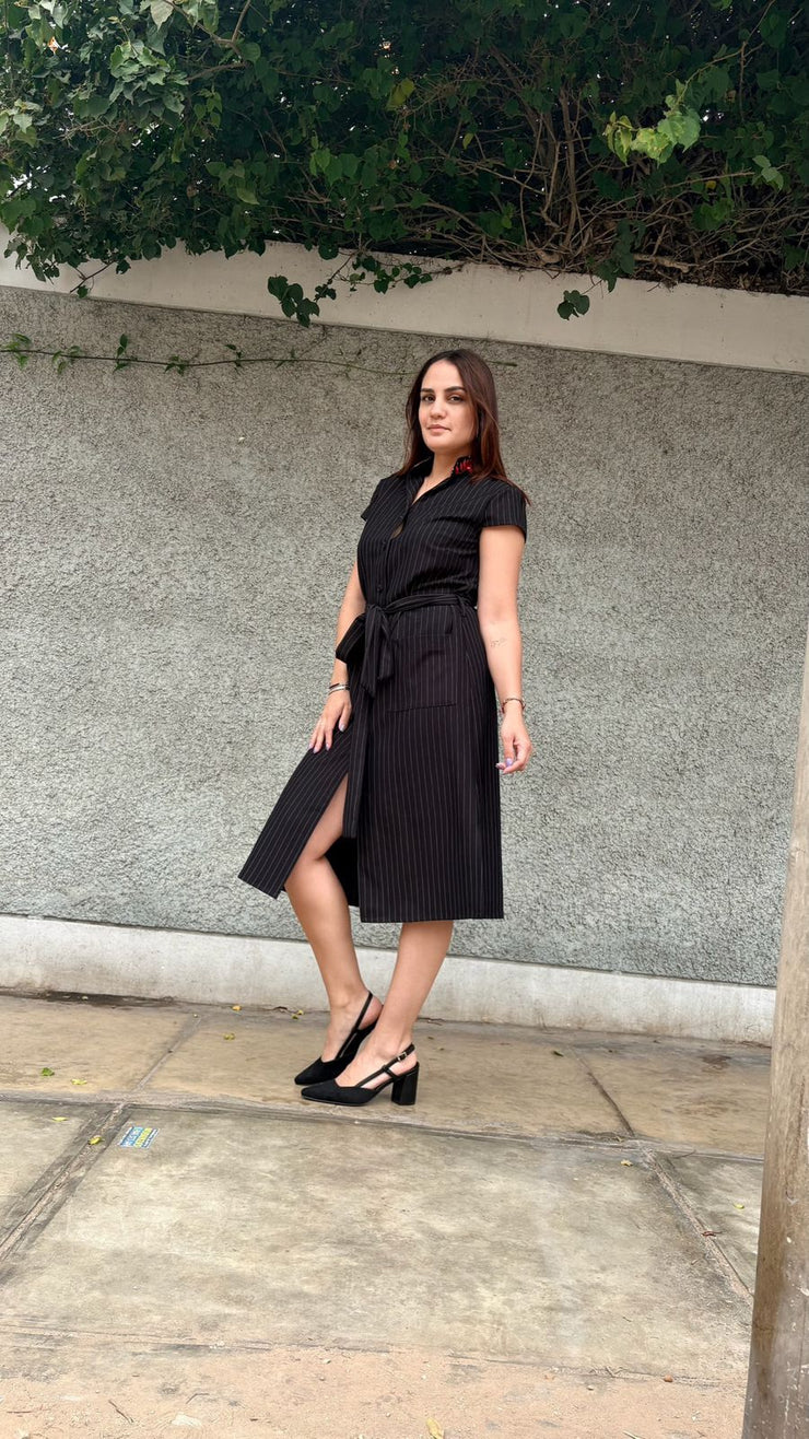 vestido sastre black cuello neru