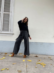 Pantalón Palazo Envolvente Lanilla Stock