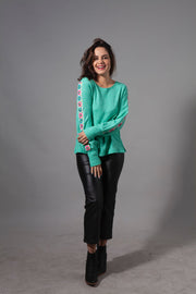 Sweater Bombastic Verde Bordado Stock