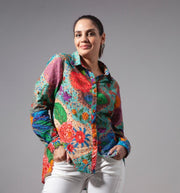 Blusa Camisera Broderie Multicolor Stock