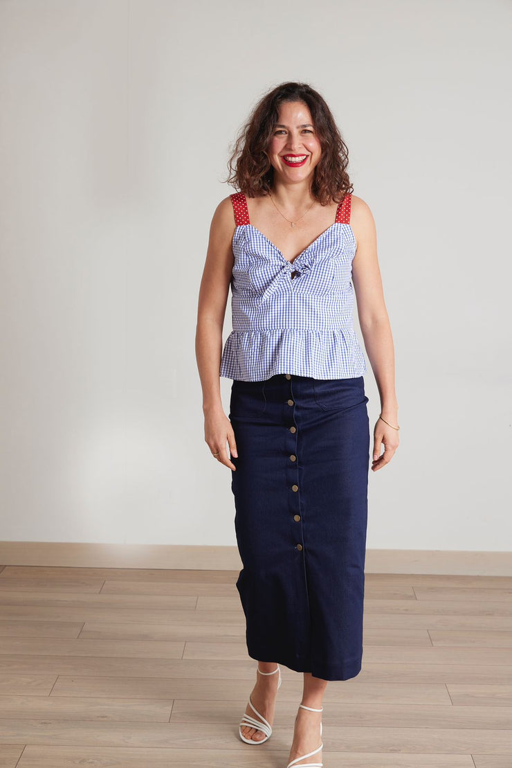 falda botoncitos denim
