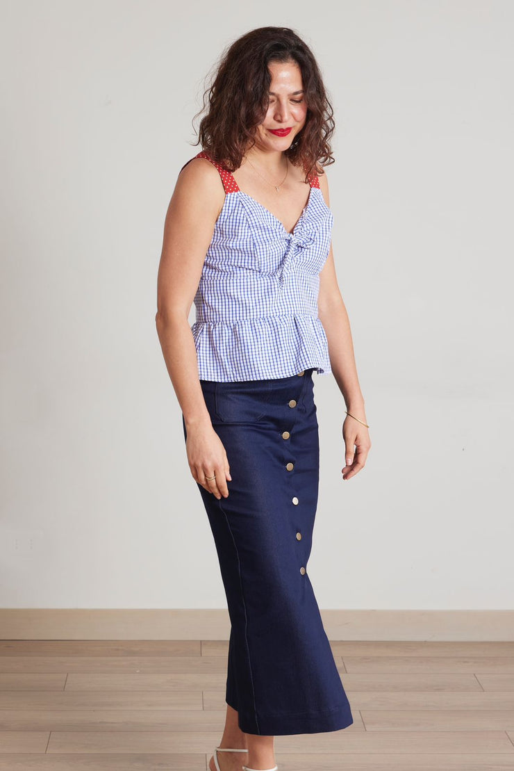 falda botoncitos denim
