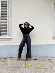 Pantalón Palazo Envolvente Lanilla Stock