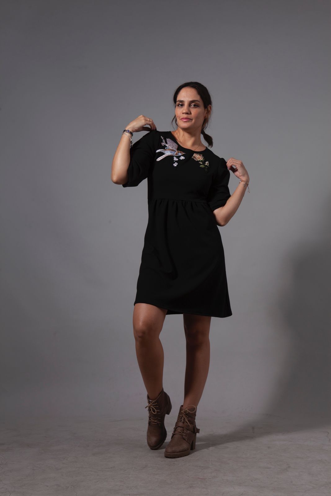 Elena Rukes Vestido Elena Rules Negro Bird & Rose Stock – Julieta Shop