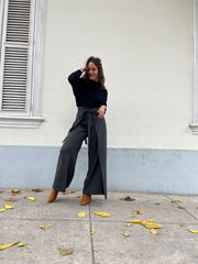 Pantalón Palazo Envolvente Lanilla Stock