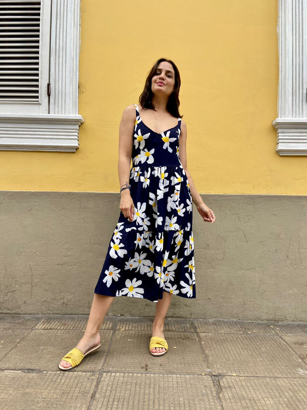 Vestido Malibú Azul Floral