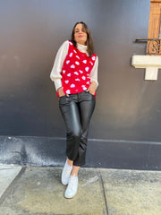 Sweater Bombastic Cafarena Red & White Hearts Stock
