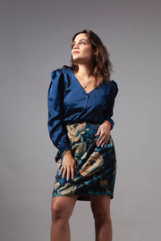 Blusa Botoncitos Azul Noche Stock