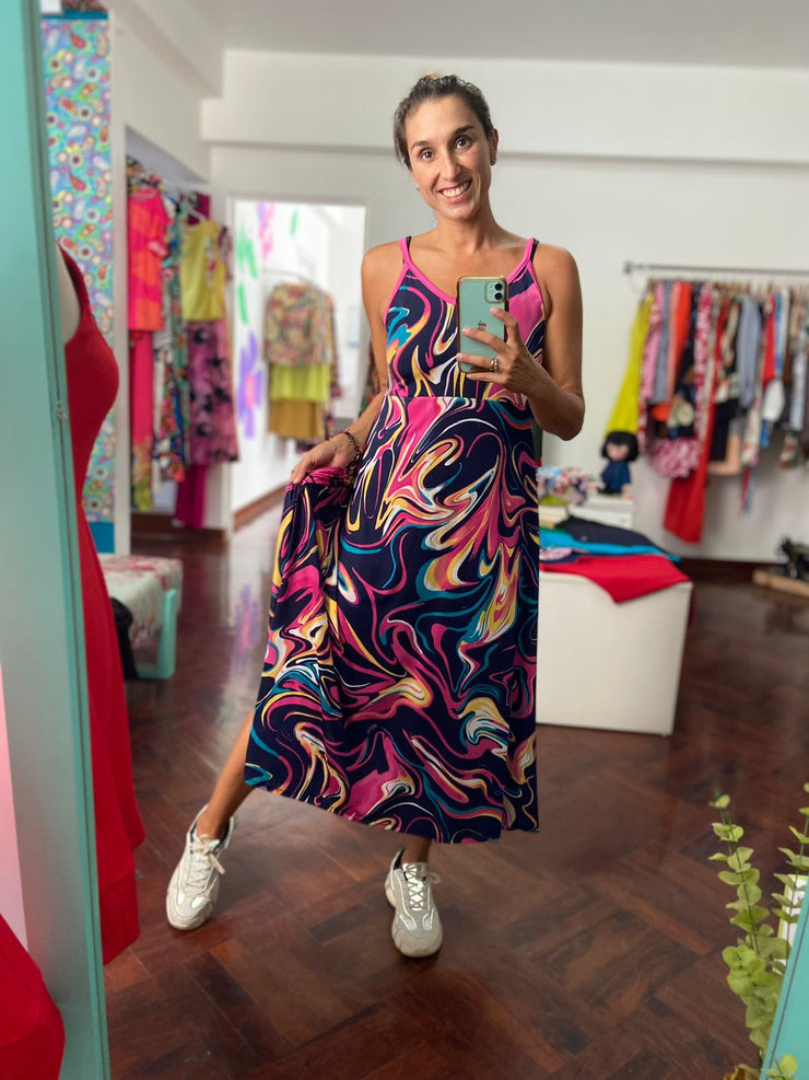 Vestido Viena Azul Multicolor Stock