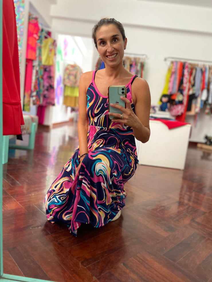 Vestido Viena Azul Multicolor Stock