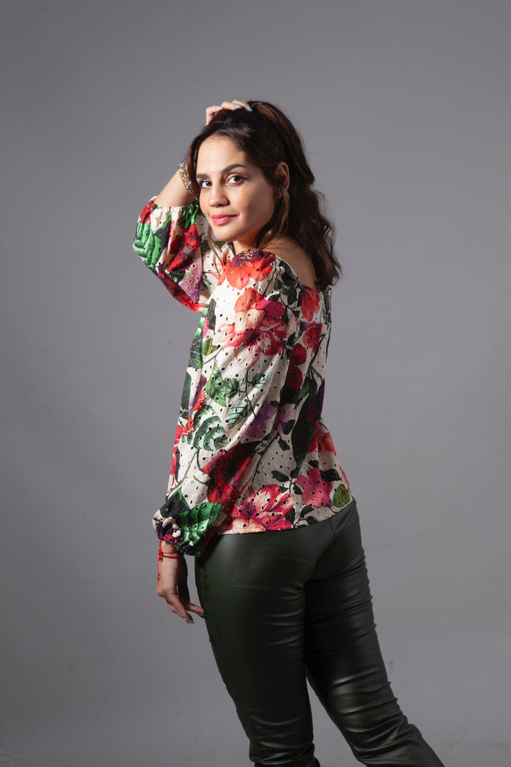 Blusa Lambada Broderie Floral Stock