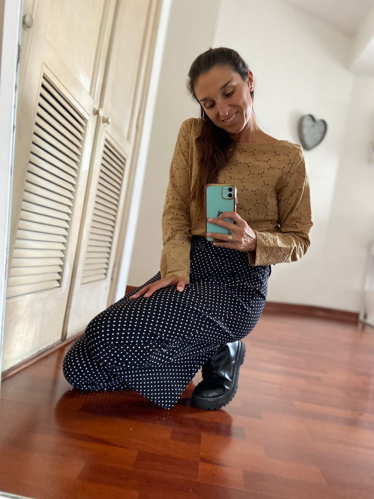 Pantalón Parches Negro Dots Stock
