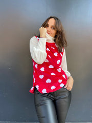 Sweater Bombastic Cafarena Red & White Hearts Stock