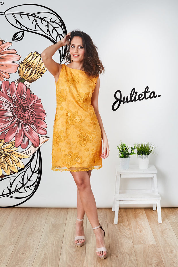 Vestido dreaming encaje amarillo