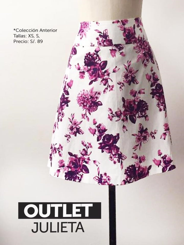 Falda A Blanca floral