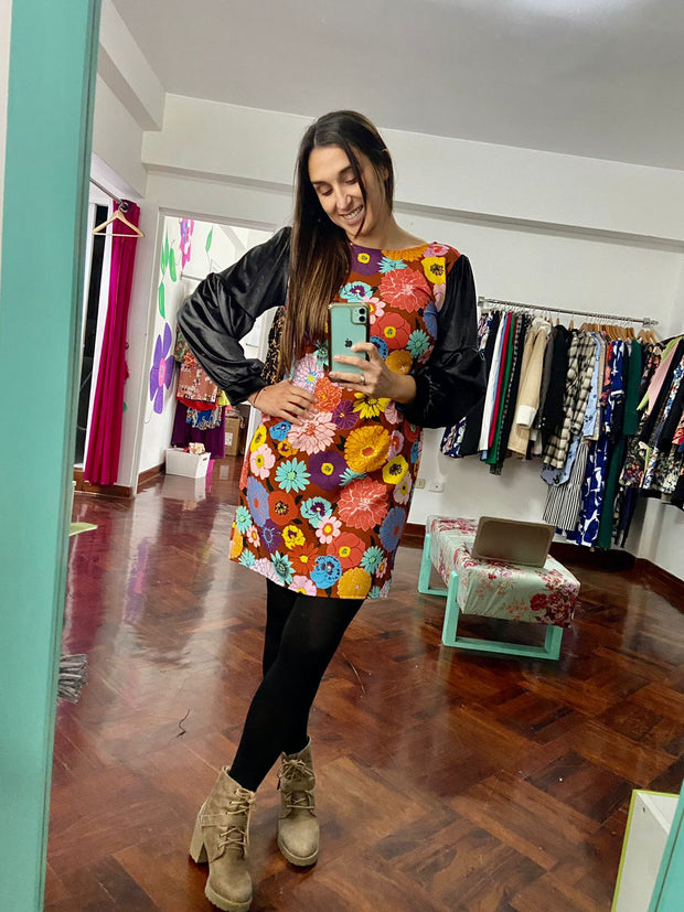 Vestido Bombacho Flores de Colores