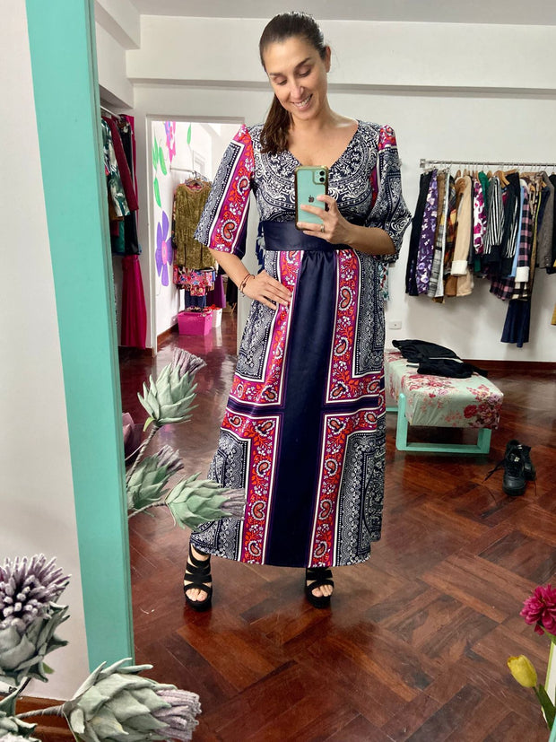 Vestido Maxi Cruzado Vitrales