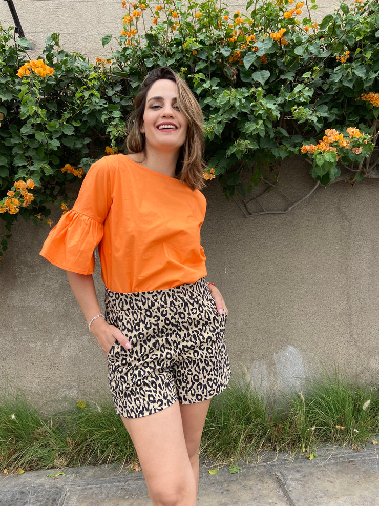 Blusa Bomba Popelina Naranja