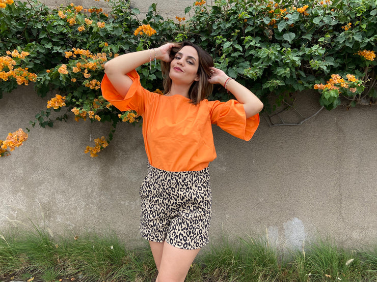 Blusa Bomba Popelina Naranja