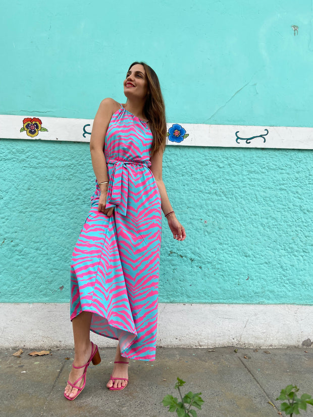 Maxi Pita Zebra Fucsia y Celeste