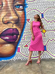 Vestido Midi Olímpico Fucsia