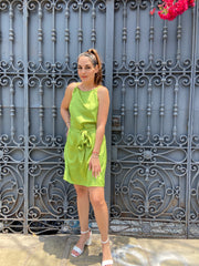 Vestido Pita Satín Verde
