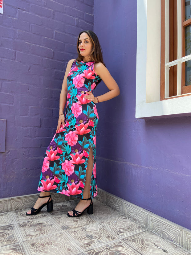 Vestido Maxi T Shirt Floral