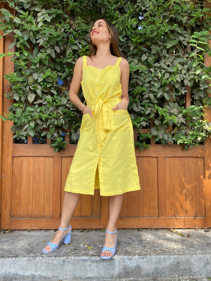 Vestido Oxford Amarillo