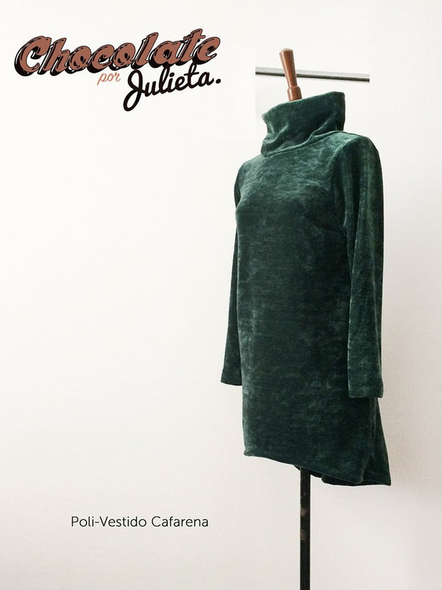 Vestido Tunica cafarena peluche verde