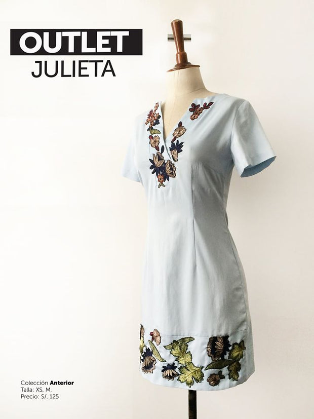 Vestido Denim Bordado