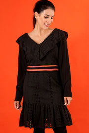 Vestido Sublime Negro Broderie